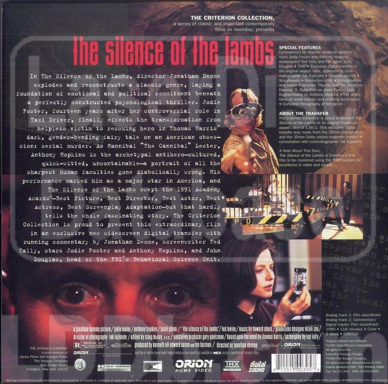 LaserDisc Database - Silence of the Lambs, The: Special Edition [CC1344L]