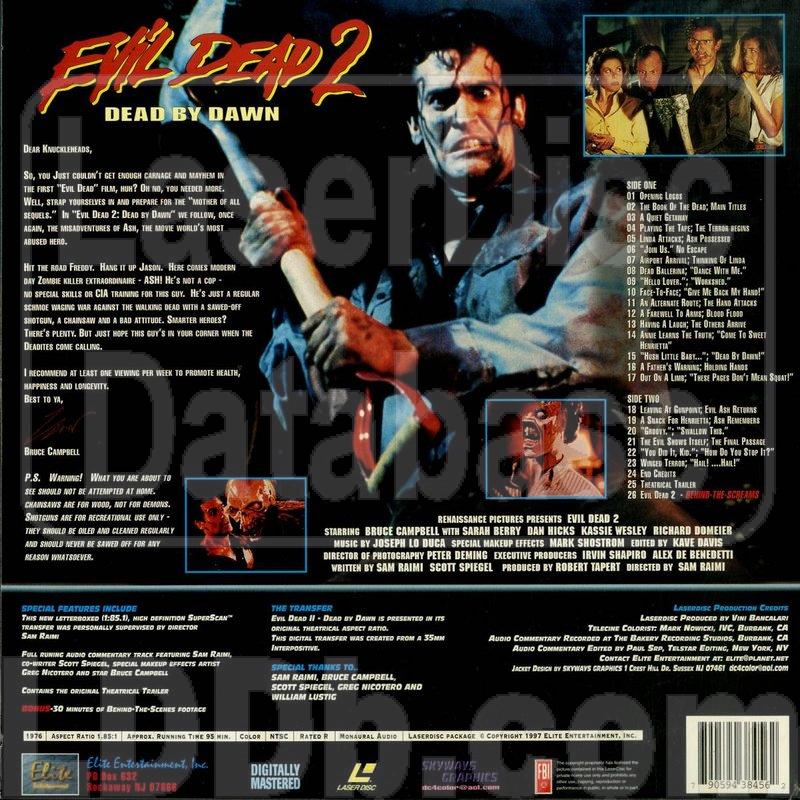 Evil Dead 2 (1987) Dead By Dawn Laserdisc Special Limited Edition